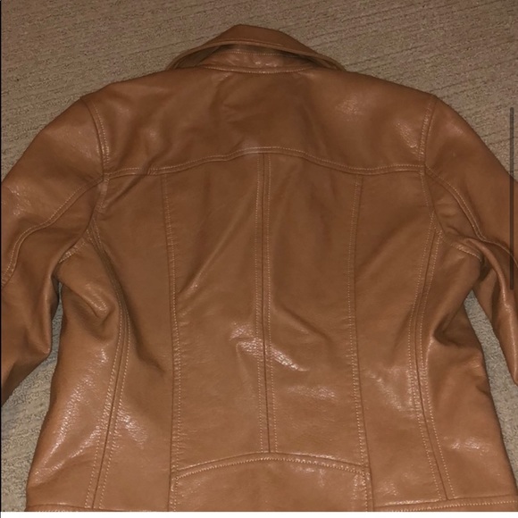 Blank NYC | Faux Leather Jacket in Cognac - Picture 4 of 6